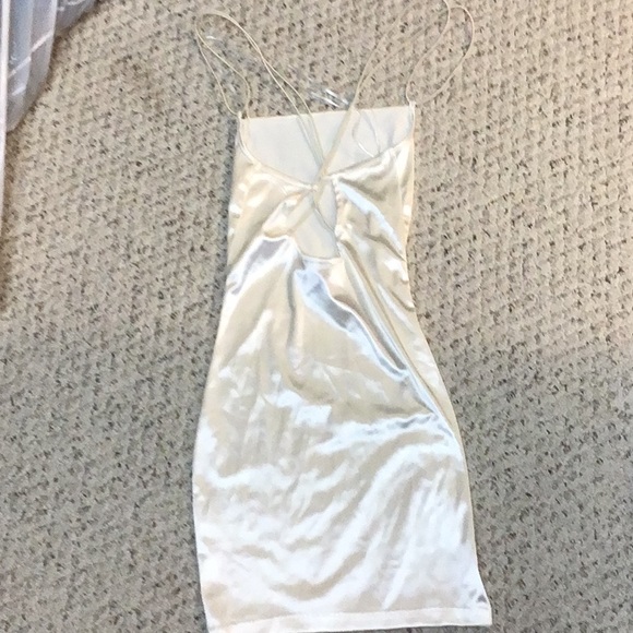 White Satin Mini Dress - Picture 2 of 2